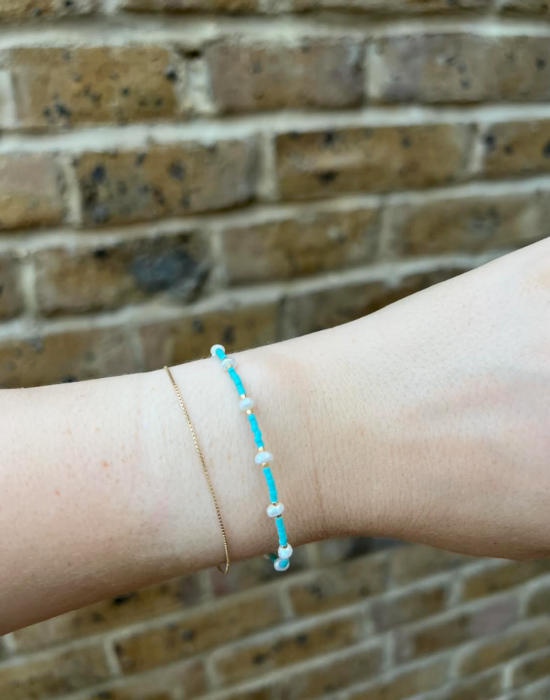 Turquoise Pearl Friendship Bracelet