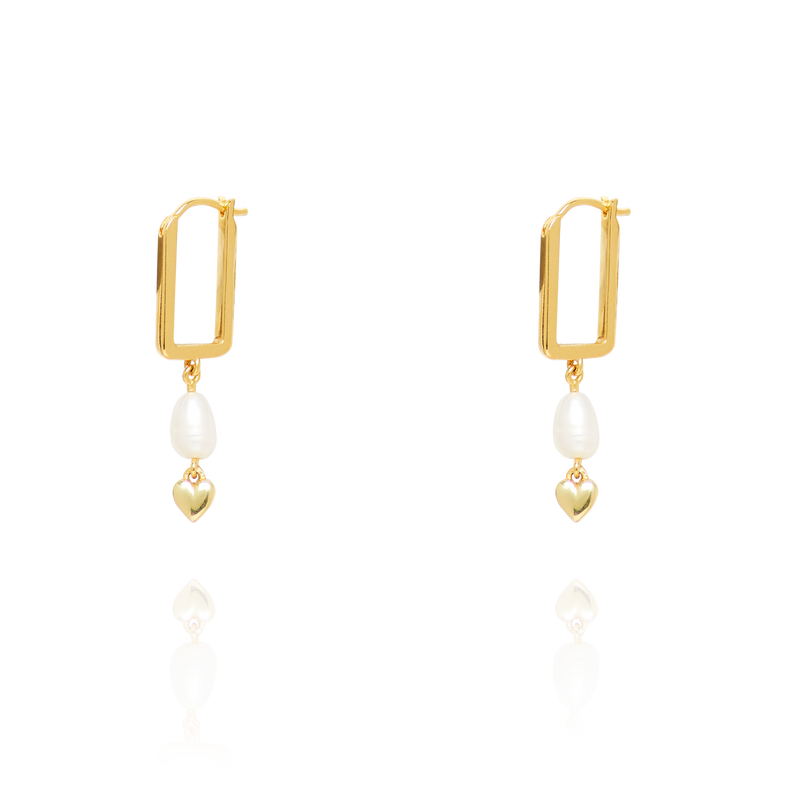 Little Love Pearl & Heart Earrings