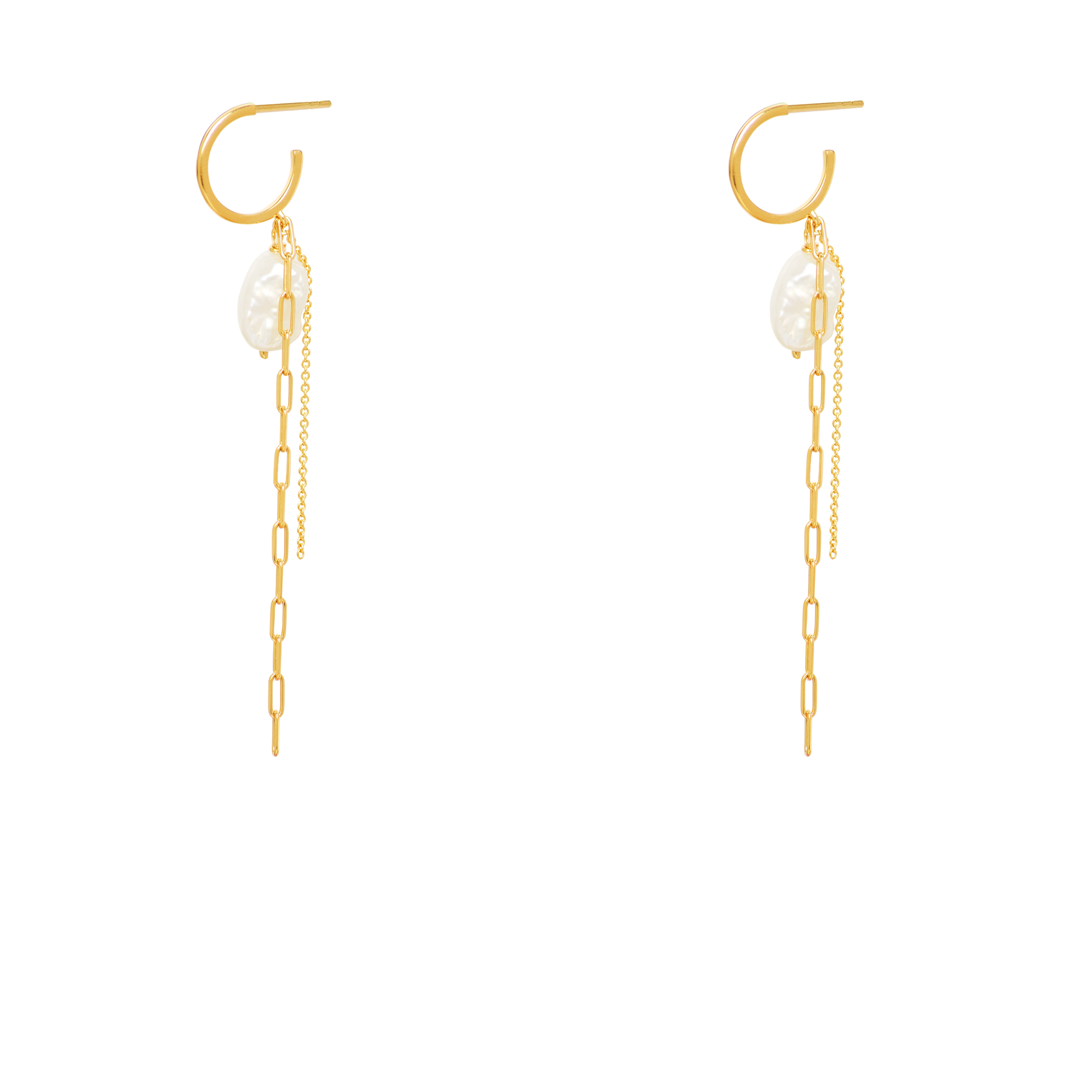 Enid Pearl Drop Hoops